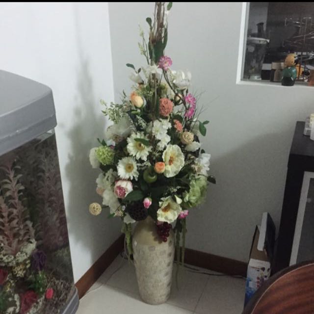 Ikea Floor Vase And Flower Arrangement Furniture On Carousell