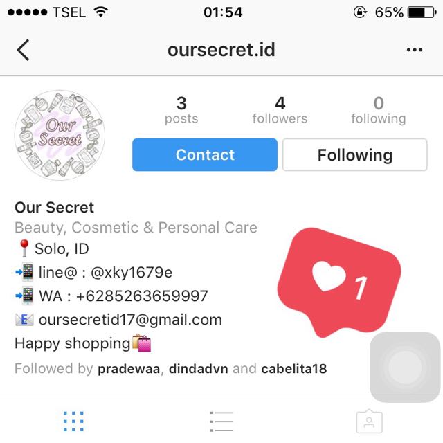 Please Kindly Check Follow Our Instagram Acc Oursecret Id