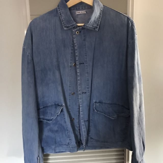 Vintage stone island denim jacket on sale