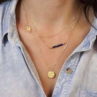 Gold Layered Sapphire Necklace
