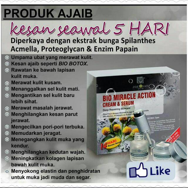 Bio Miracle Action Cream Serum Health Beauty Bath Body On Carousell