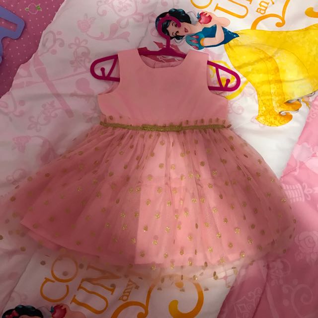 Carters Baby Girl Elegant Party Dress With Gold Trimmings Babies
