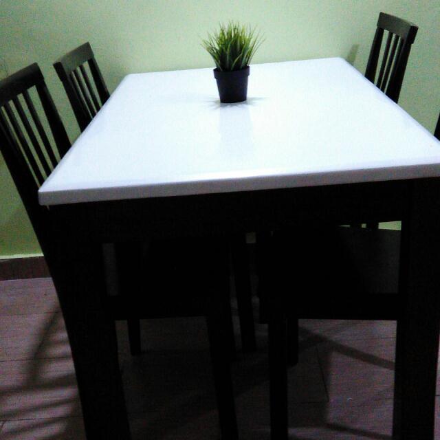 Meja Makan Marble 4 Kerusi Home Furniture On Carou
