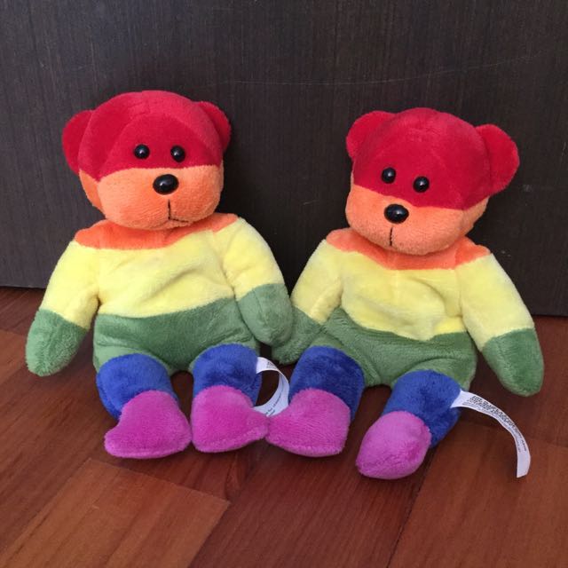 Rainbow sales beanie bear