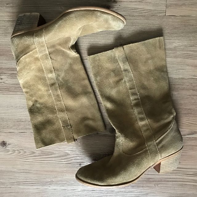Suede High Heel Boots Vintage Size 40 Carousell