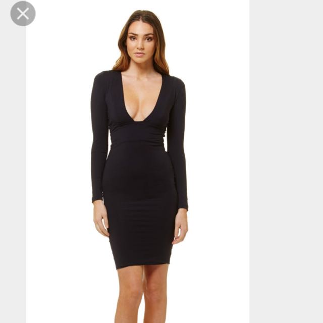 kookai black long sleeve dress