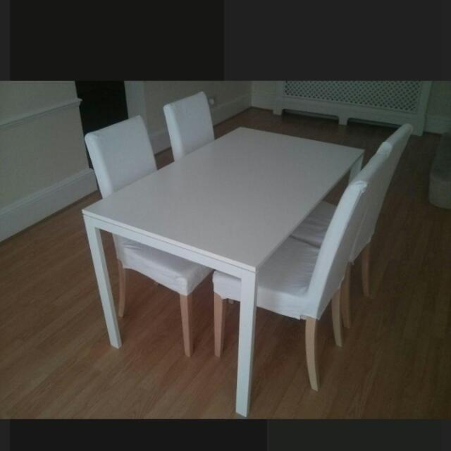 White Ikea Table, Furniture & Home Living, Furniture, Tables & Sets on