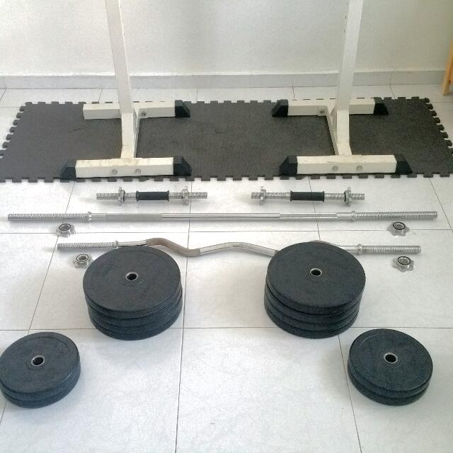 100kg barbell set, Sports Equipment, Exercise & Fitness, Cardio