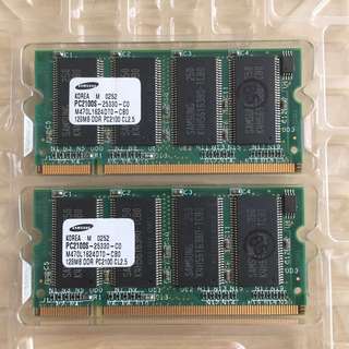 2 Pcs Of 128MB DDR PC2100 Ram
