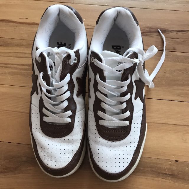 Authentic BAPE A Bathing Ape Bapestar White Shoes Sz 9