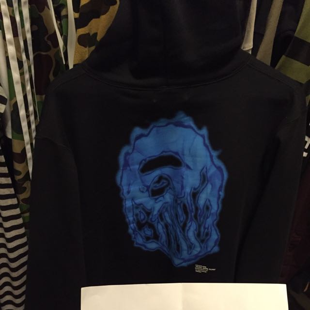 blue flame bape hoodie