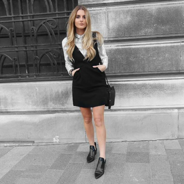 H M Pinafore Dress Women s Fashion Dresses Sets Dresses on Carousell