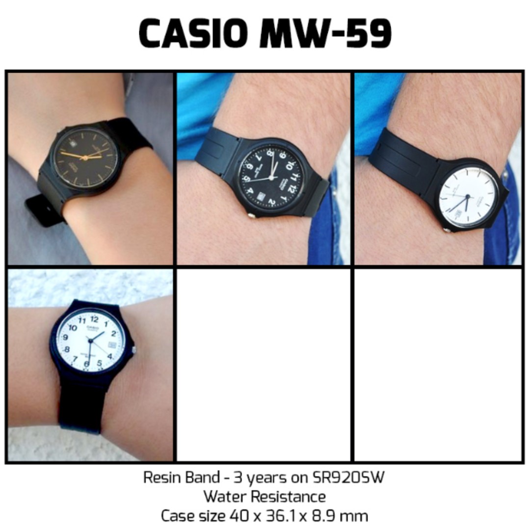 Ready Stock Casio Mw 59 Mw59 Mw 59 1e 1b 7e 7b Unisex Men Ladies Classic Simple Black Resin Analog With Date Display Watch New Luxury Watches On Carousell