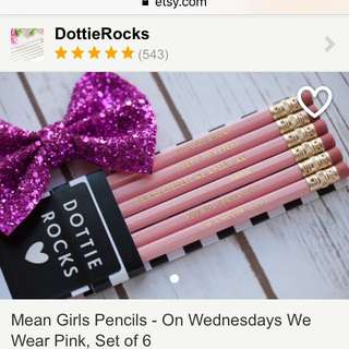 Mean Girls Engraved Pencils