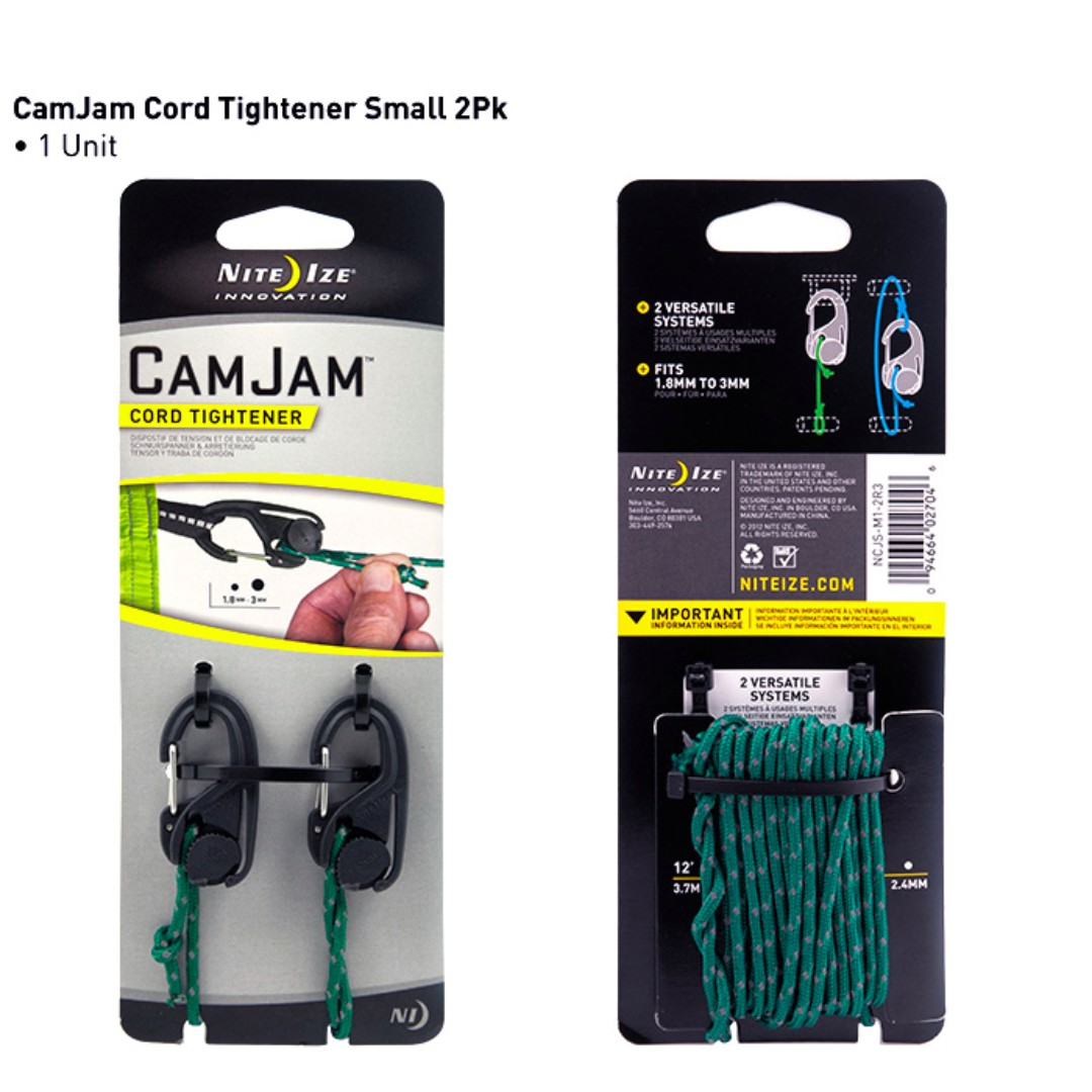 Nite Ize CamJam Mini Cord Tightener Small Compact Durable 3-Pack of 2