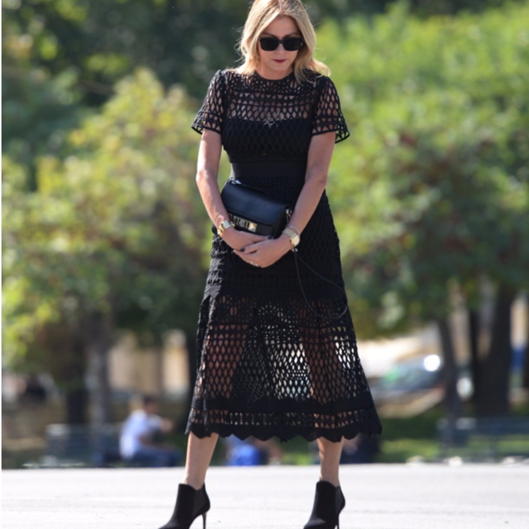 Black lace layered sales dress
