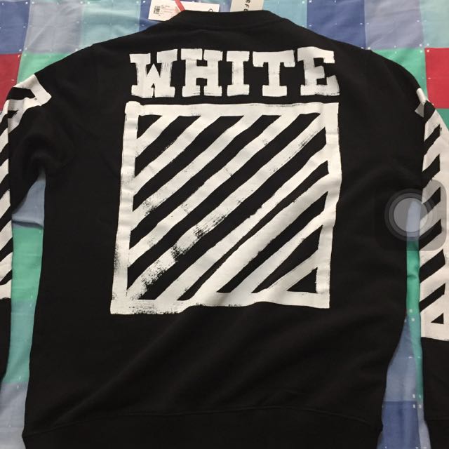 Off white brushed outlet diagonals crewneck