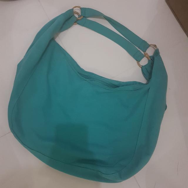 teal shoulder bag
