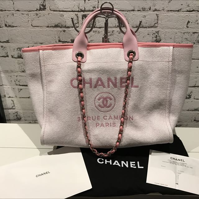 100 Authentic Chanel Deauville Bag In Baby Pink Luxury