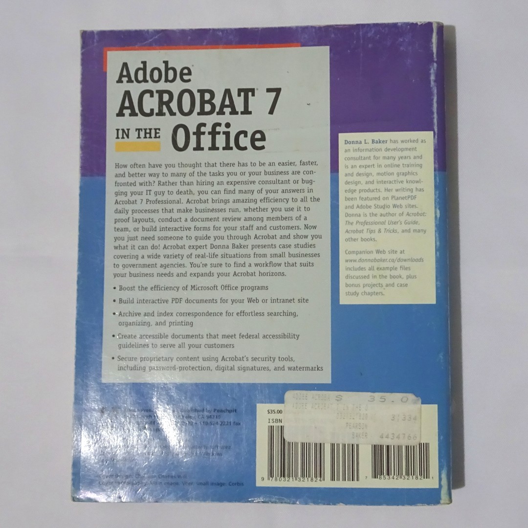 Adobe Acrobat 7 in the Office by Donna L. Baker, Books, Books on Carousell