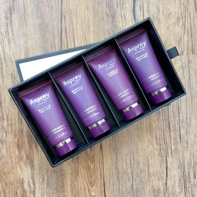 ASPREY LONDON Purple Water travel set, Beauty & Personal Care 