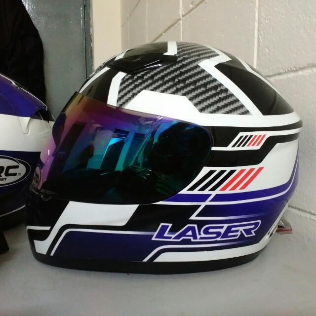 Full Face LASER Helmet Rainbow Visor Motorbikes on Carousell