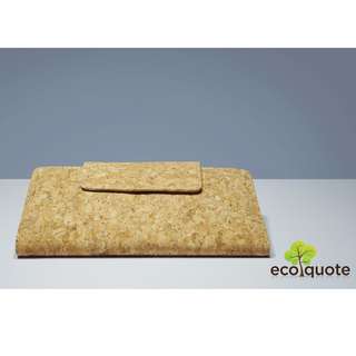 EcoQuote Long Bi Fold Wallet Sq. Button Handmade Cork Material