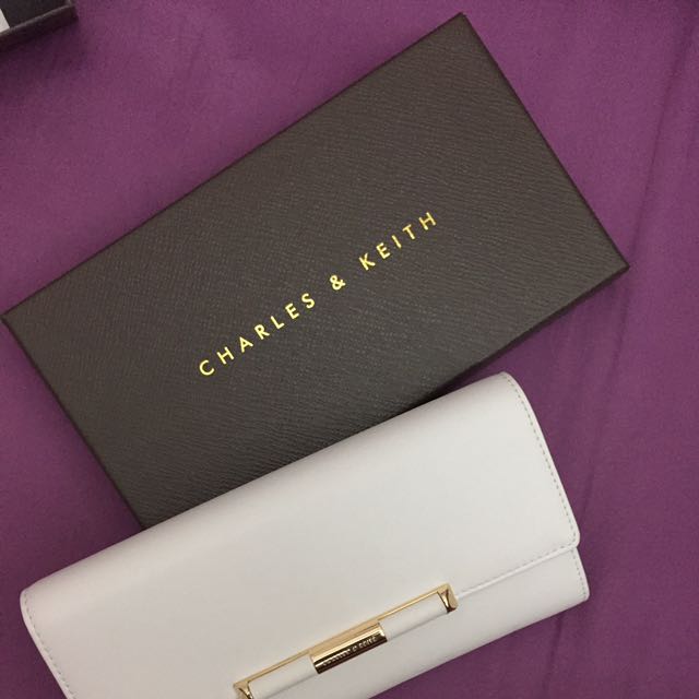 Charles & Keith White Long Wallet, Women's Fashion, Bags & Wallets on