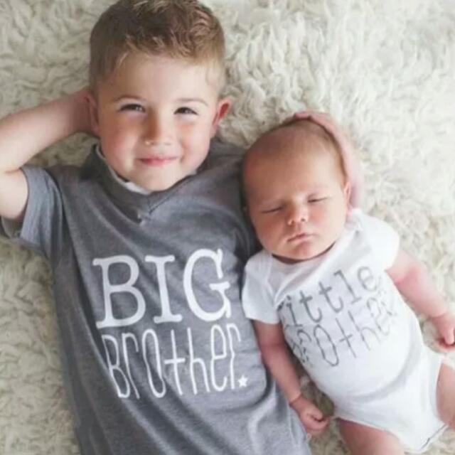 Little Brother Baby Boy Romper And Big Brother T Shirt Family