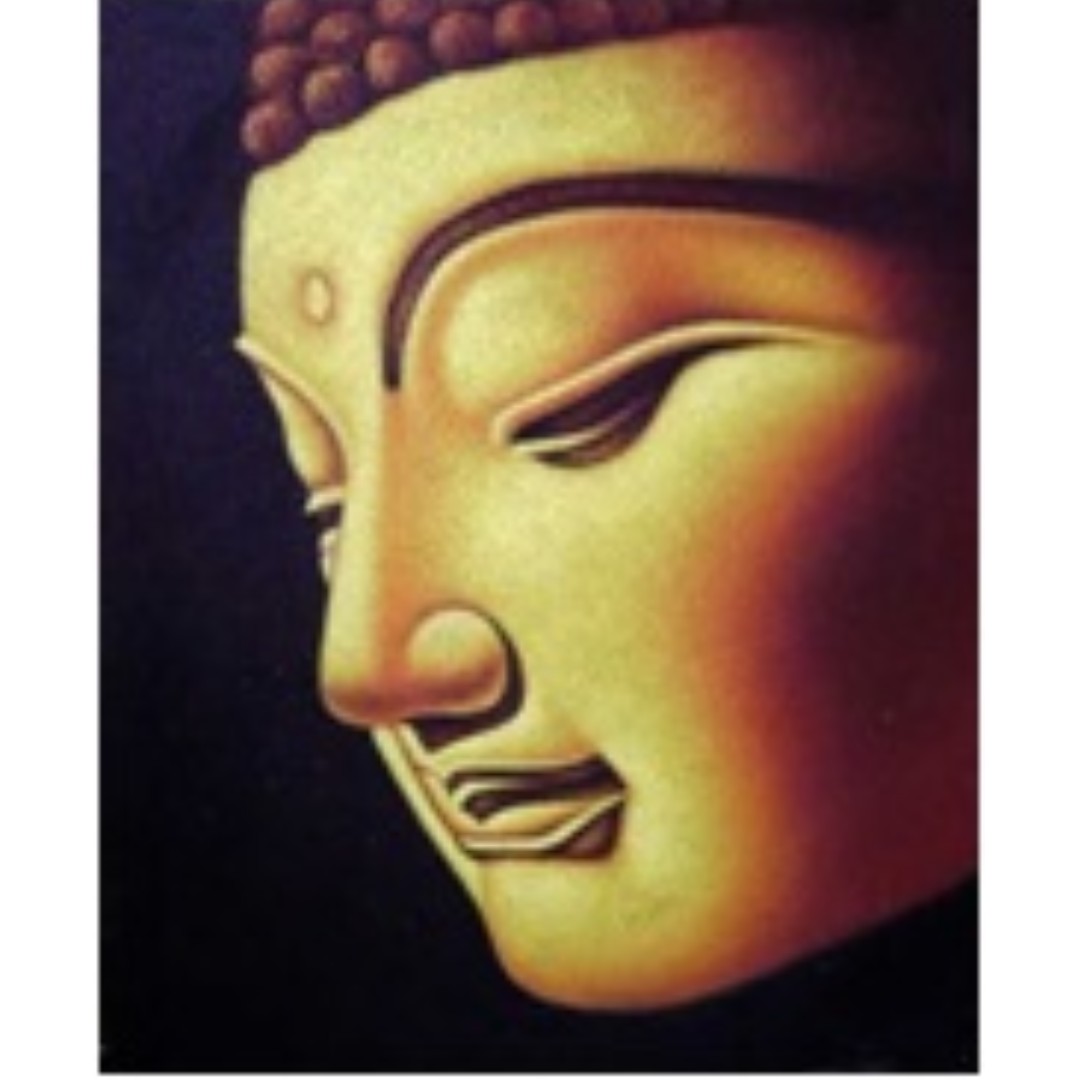 Oil Painting Of Buddha 8 Small Vintage Collectibles On