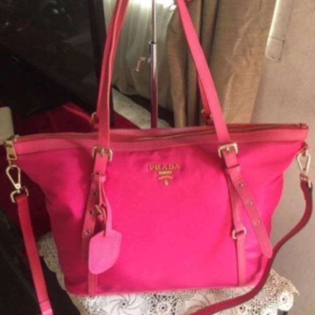 Prada Tote Nylon Pink 1:1 Premium, Women's Fashion, Bags & Wallets, Tote  Bags on Carousell