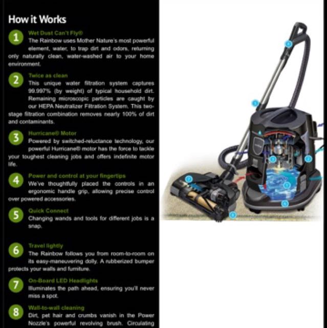 Rental Rainbow Vacuum Cleaning System Vacuum, Air Purifier, Remove