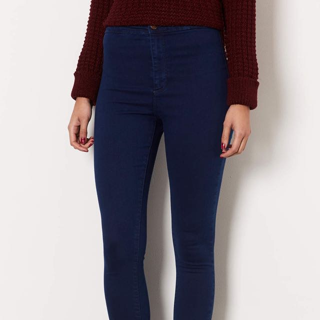topshop blue high waisted jeans