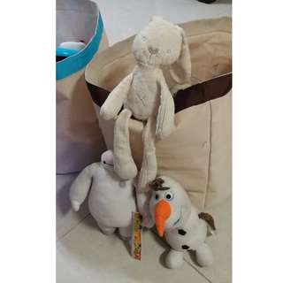 rabbit, olaf and baymax
