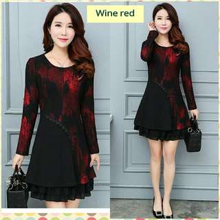 Women Fashion Long Sleeve Midi Dress