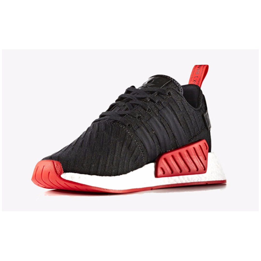 Adidas NMD R2 PK Black Red US8.5 UK8 Men s Fashion Footwear Sneakers on Carousell