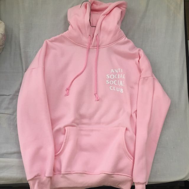 anti social social club pink hoodie