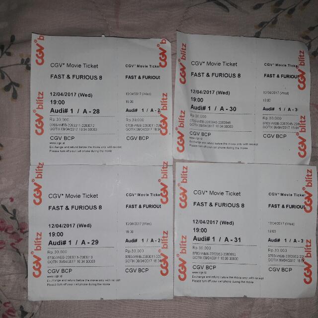 Tiket nonton fast furious 8 tiket voucher tiket acara di carousell