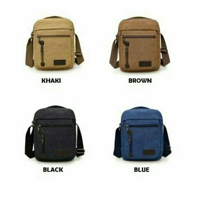 Canvas Sling Bag / Tas Selempang Canvas Style R, Olshop Fashion, Olshop Pria di