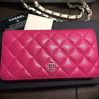 超值優惠只要$12000，Chanel 香奈兒桃紅對開長夾/發財夾/真/正品/#轉轉來交換#交換最划算
