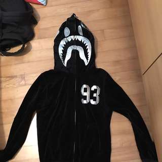 WTT Bape shark velour jersey full zip hoodie