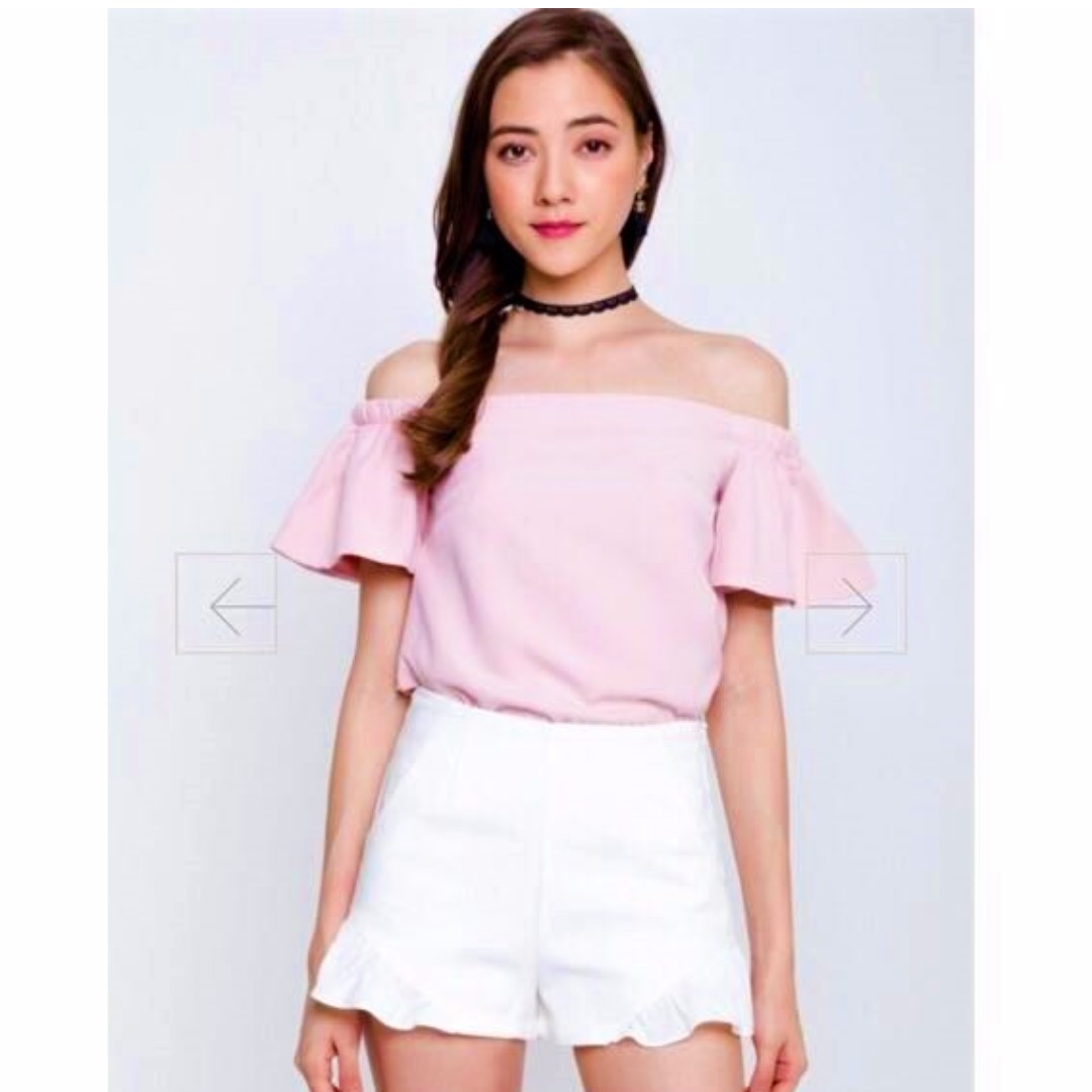 Baby pink best sale off shoulder top