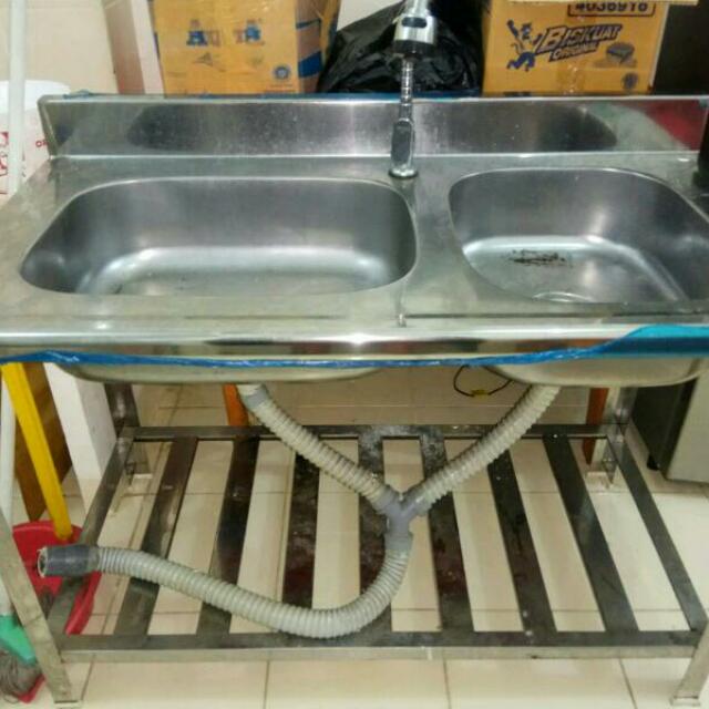 Kitchen Sink 2 Bak Komplit Kitchen Appliances Di Carousell