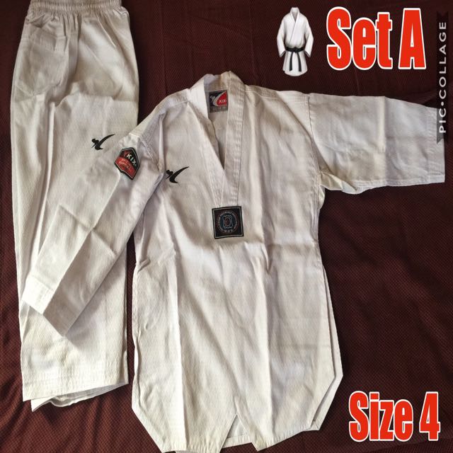 Kix Taekwondo Uniform Size Chart