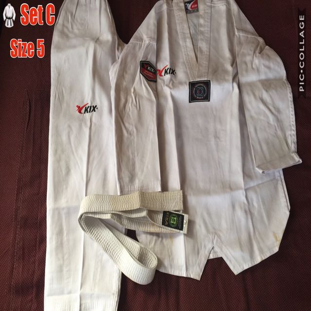 Kix Taekwondo Uniform Size Chart