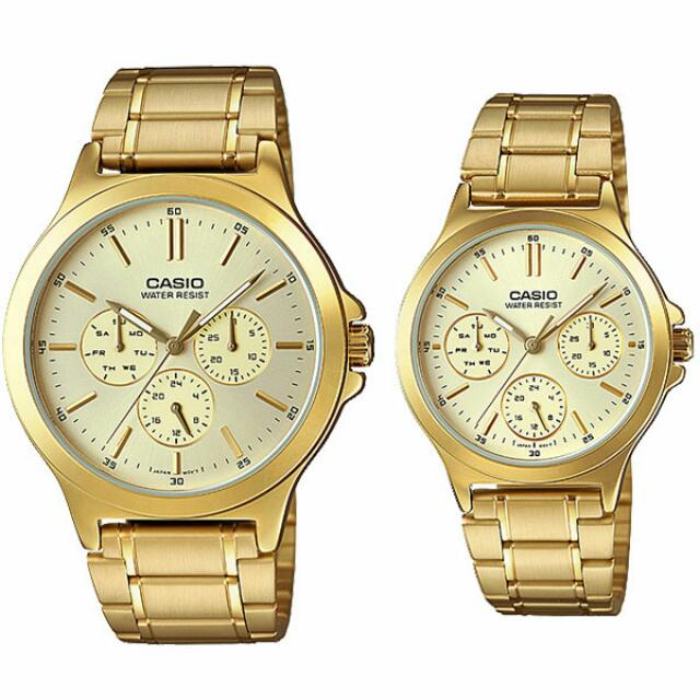 Casio gold top tone watch