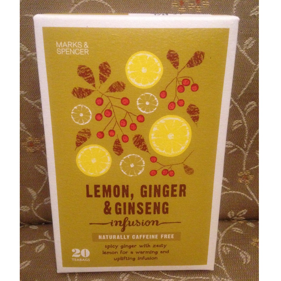 Marks & Spencer Lemon, Ginger & Ginseng infusion Tea 20 Teabags, Food
