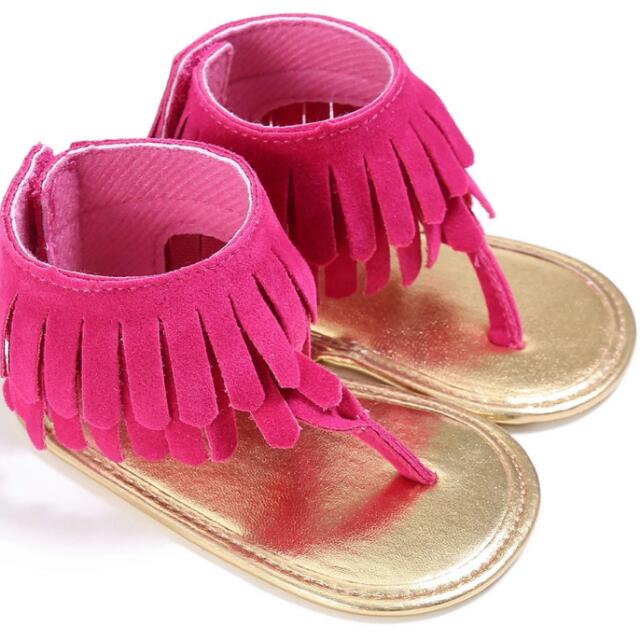 Toddler Newborn Baby Girls Anti-slip Floral Soft Sole Sneakers Tassels Sandals
