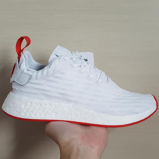 NMD R2 PK White Red US 9 UK 8.5 Men s Fashion Footwear Sneakers on Carousell