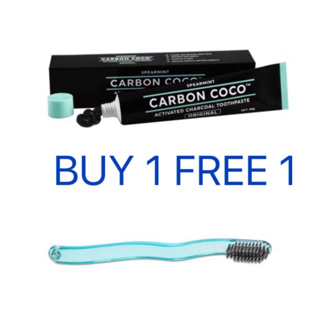 charcoal toothbrush and toothpaste